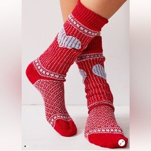 American Trench Heart Cable Knit Socks